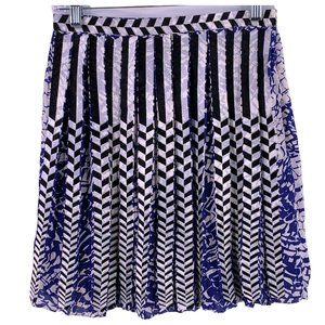 BOGO FREE - NEW Parker Blue/Black/White Pleated Skirt Size 2